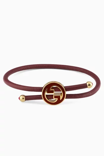 Interlocking G Bracelet in Leather