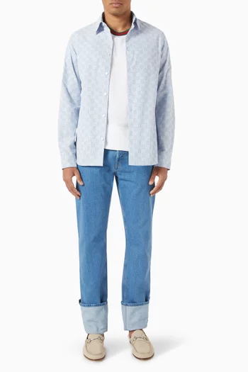 Striped GG Shirt in Cotton Jacquard