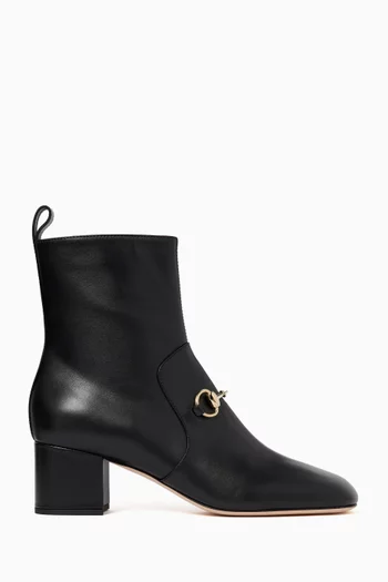 Horsebit Ankle Boots in Leather