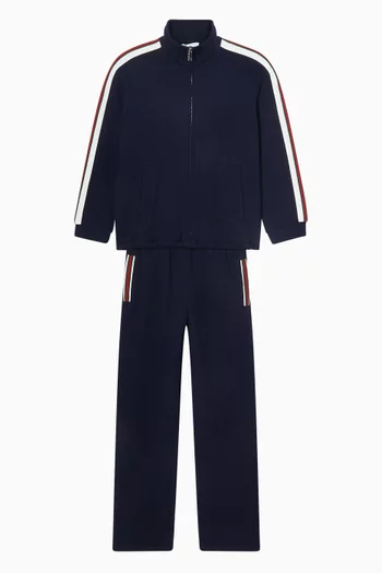 جاكيت بشعار الماركة وخطوط قطن