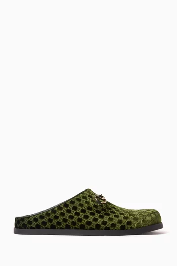 Horsebit Mules in GG Velvet