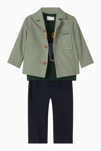 قميص بنقشة مربعات قطن