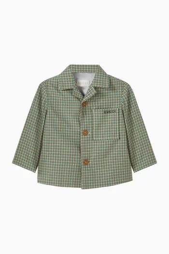 قميص بنقشة مربعات قطن