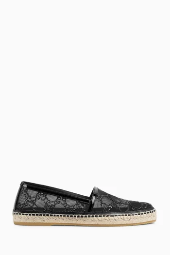 GG Crystal-embellished Espadrilles in Mesh