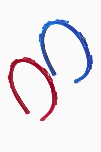 Bow Headbands in Velvet, Set of 2