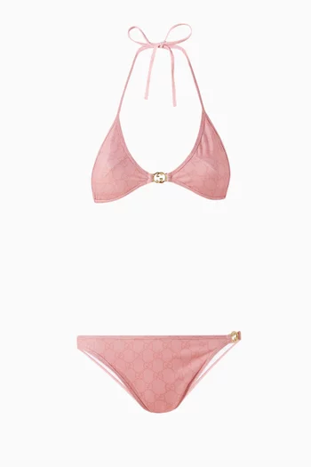 Halterneck Bikini Set in GG Jersey