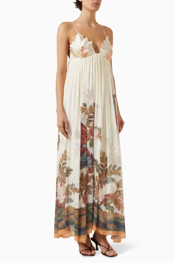 فستان بصدرية على شكل زهور جورجيت