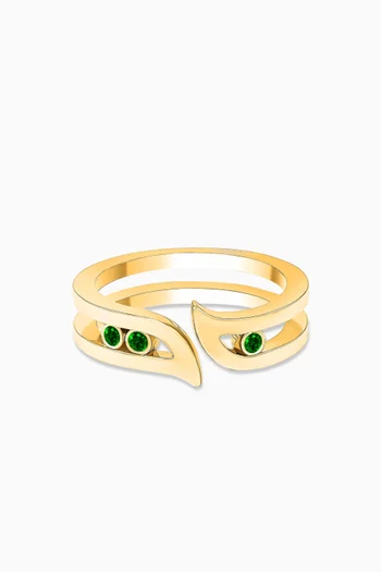 Alif Brilliance Emerald Ring in 18kt Yellow Gold