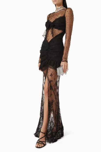 Sheer Bandeau Dress in Lace