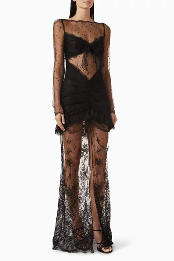 Sheer Bandeau Dress in Lace