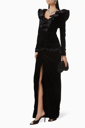 Duchesse-bow Dress in Velvet