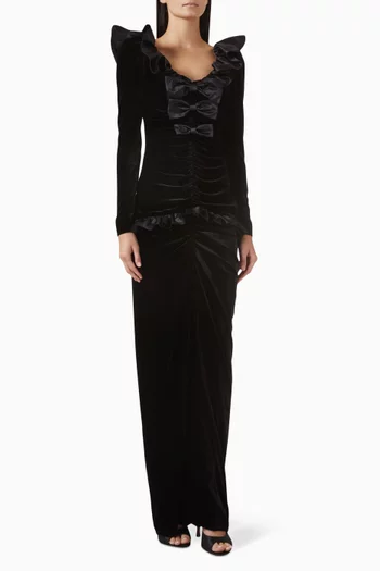 Duchesse-bow Dress in Velvet