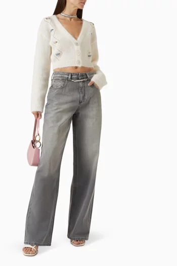 بنطال جينز بقصة فضفاضة دينم