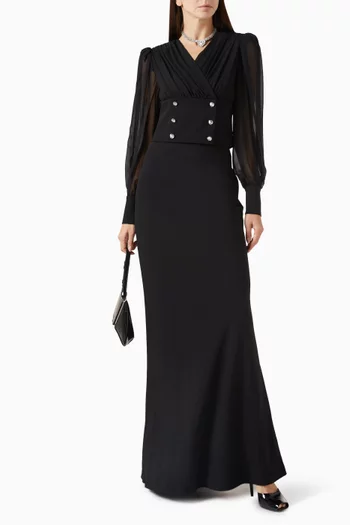 تنورة طويلة صوف كريب