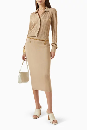 كارديغان نسيج مفرغ