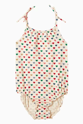Heart Print One-piece Swimsuit