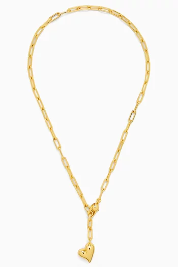 Puffy Heart Necklace in 14kt Gold-plated Brass