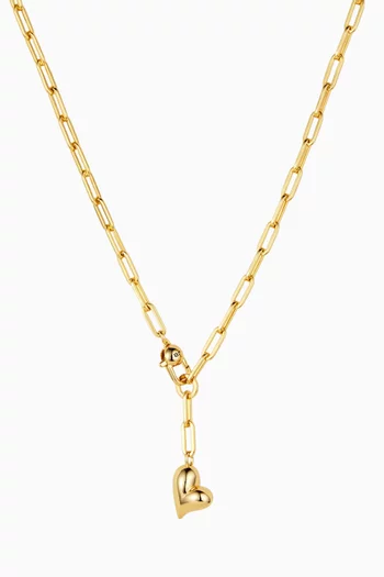 Puffy Heart Necklace in 14kt Gold-plated Brass