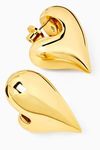 Art Heart Puff Earrings in 14kt Gold-plated Brass