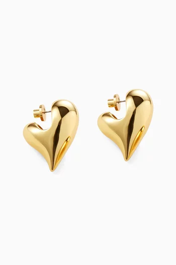 Art Heart Puff Earrings in 14kt Gold-plated Brass