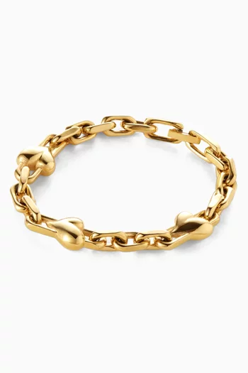 Art Heart Chain Bracelet in 14kt Gold-plated Brass