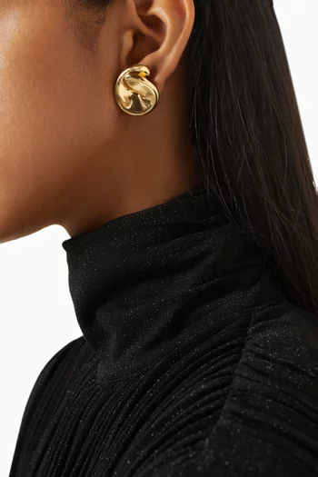 Rio Button Earrings in 14kt Gold-plated Brass