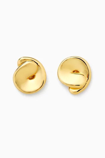 Rio Button Earrings in 14kt Gold-plated Brass