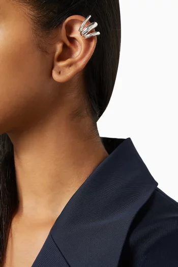 Tome Triple Ear Cuff in Silver-tone Brass