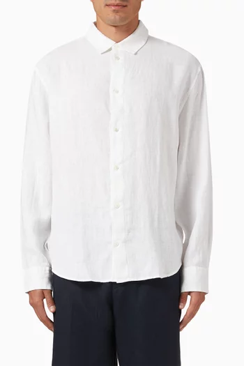 Relaxed Long-sleeve Shirt in Linen