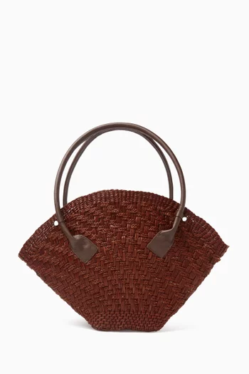 Thick Weave Maxi Basket Bag in Toquilla Straw