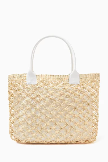 Open Weave Tote in Toquilla Straw