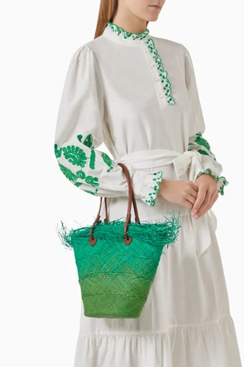 Baby Ombré Basket Bag in Toquilla Straw