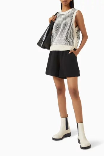 Knowles Textured Knit Vest in Cotton