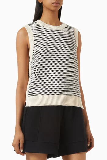 Knowles Textured Knit Vest in Cotton