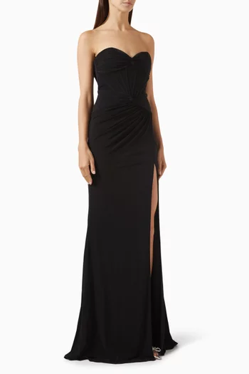 Strapless Corset Maxi Dress
