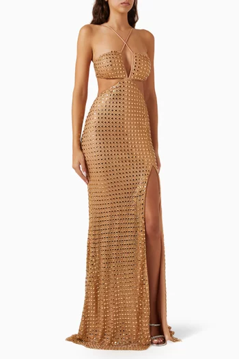 Embellished Cut-out Gown