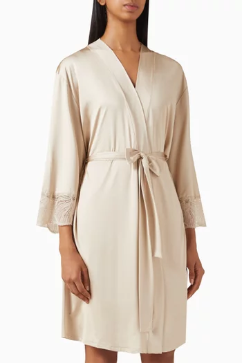 Belted Kimono in Satin