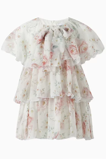 Floral-print Dress & Bloomers in Chiffon
