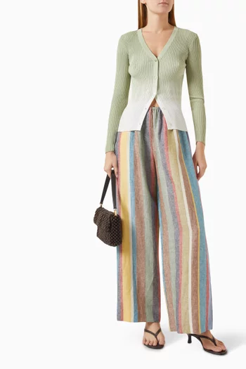 Bonfire Striped Pants in Linen