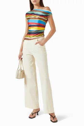 Phare Off-shoulder Top in Silk Satin