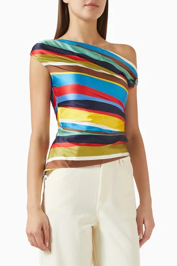 Phare Off-shoulder Top in Silk Satin