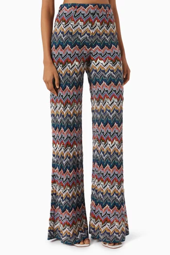 Embroidered Palazzo Pants in Lace