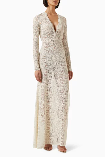Esme Open-back Dress in Vintage Lace