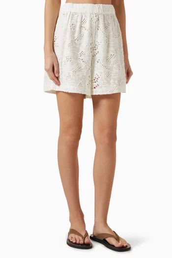 Yassagga Embroidered Shorts in Organic-cotton