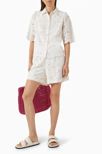 Yassagga Embroidered Shorts in Organic-cotton