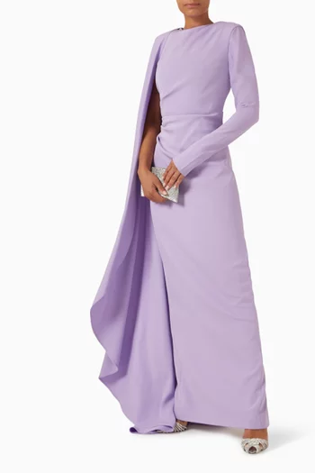 Orion Cape Gown in Crepe