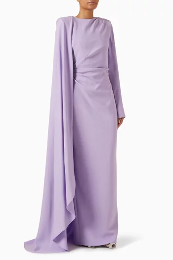 Orion Cape Gown in Crepe