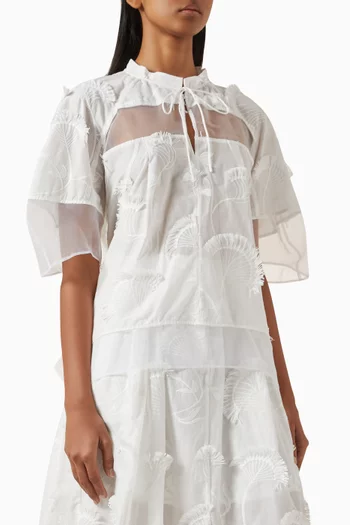 Embroidery Voile & Organza Combo Top