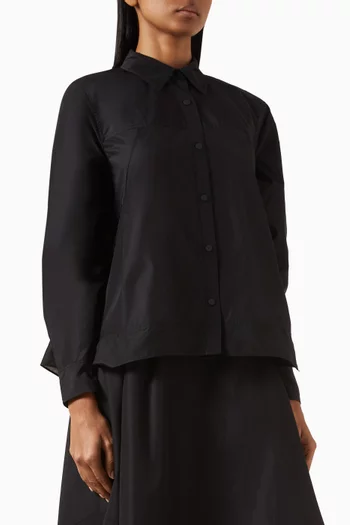 Flounce Hem Shirt in Cotton-poplin