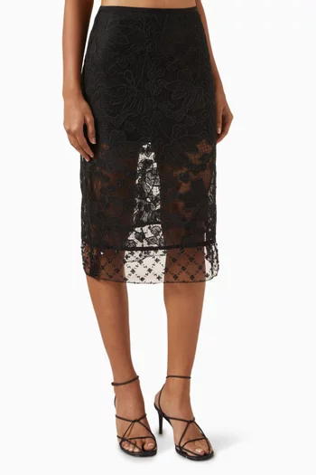 Corded Lace Organza Skirt